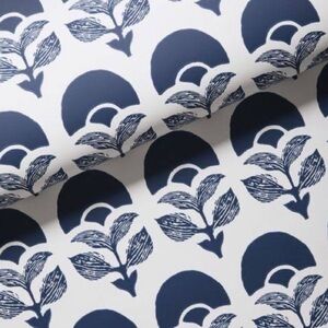 Serena Lily Larkspur Wallpaper - Midnight on White